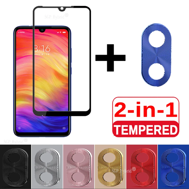 Закаленное стекло с полным покрытием для Xiaomi Redmi Note 7 защитное металлическое
