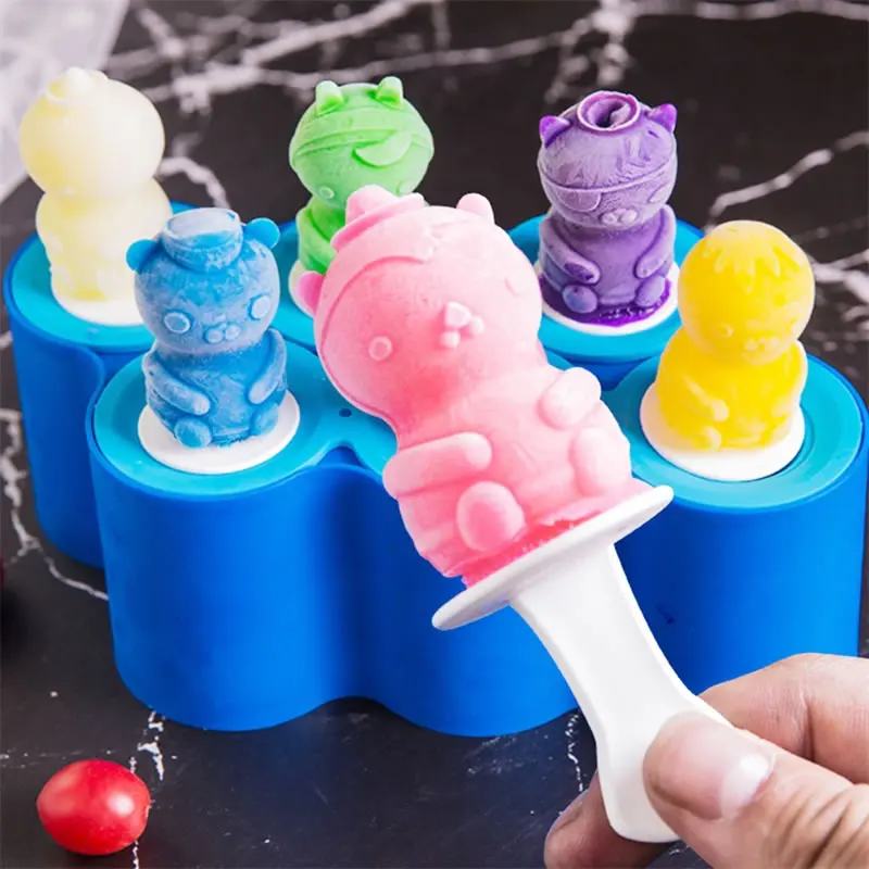 OBRKING силиконовые 3D Мультяшные формы для Фруктового мороженого многоразовые