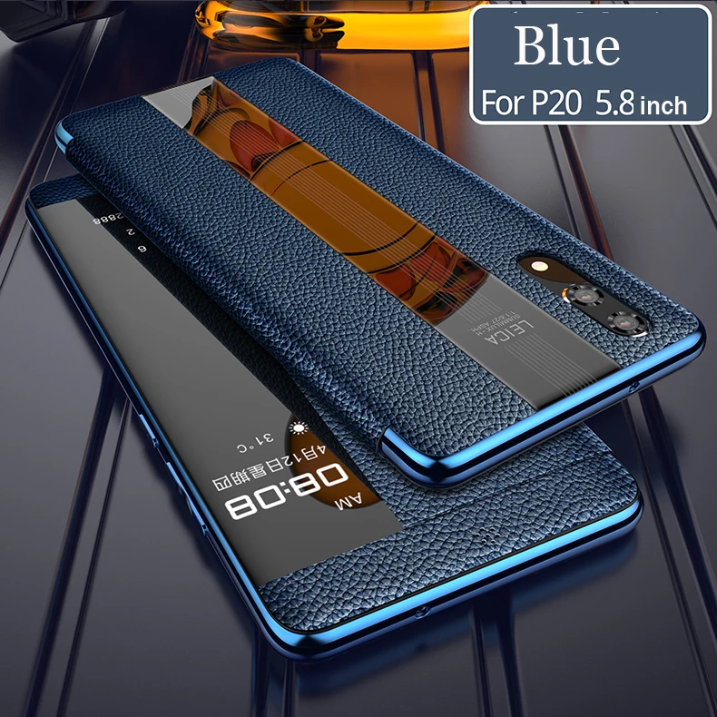 Для huawei P20 Pro чехол из натуральной кожи для huawei p20 защита телефона Гибридный windows view настоящий кожаный чехол p20 умный чехол s
