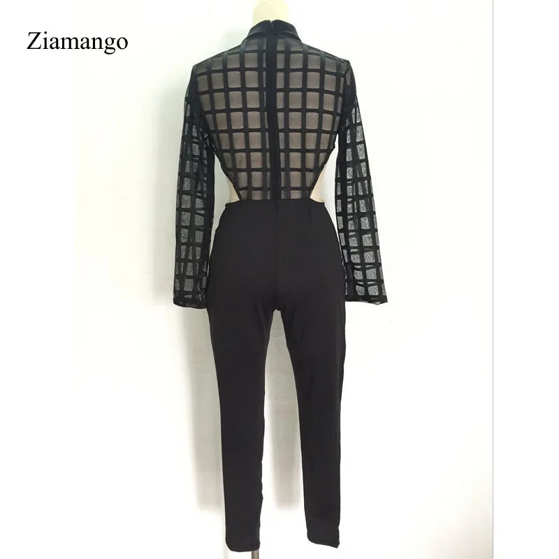 Сексуальные женские Комбинезоны Bodycon Фитнес выдалбливают Combinaison обтягивающие