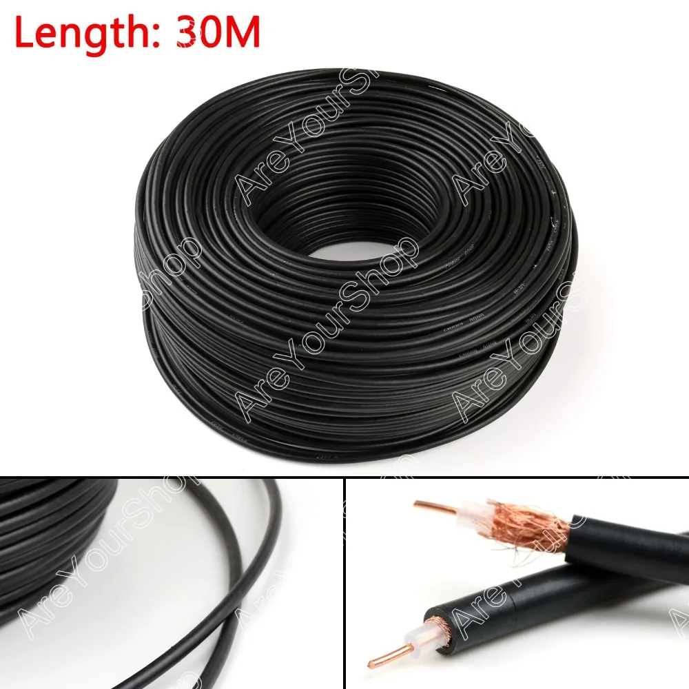 Conector de Cabo Conector de Fio de Alta Coaxial de 3000cm Transmissor de 50ohm Qualidade com 98ft Areyourshop Coaxial rf Rg58