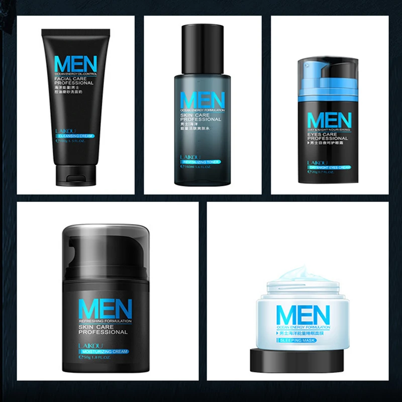 

Men skin care set Face Cream eye cream Serum Skin Care Whitening Acne Treatment Moisturizing Face Care Repair Oil Control 5pcs