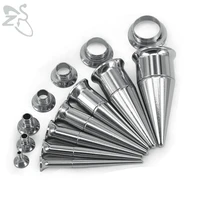trendy double flared ear plug tunnel stainless steel screwed ear tapers stretching kits and tunnel ear gauges piercing jewelry