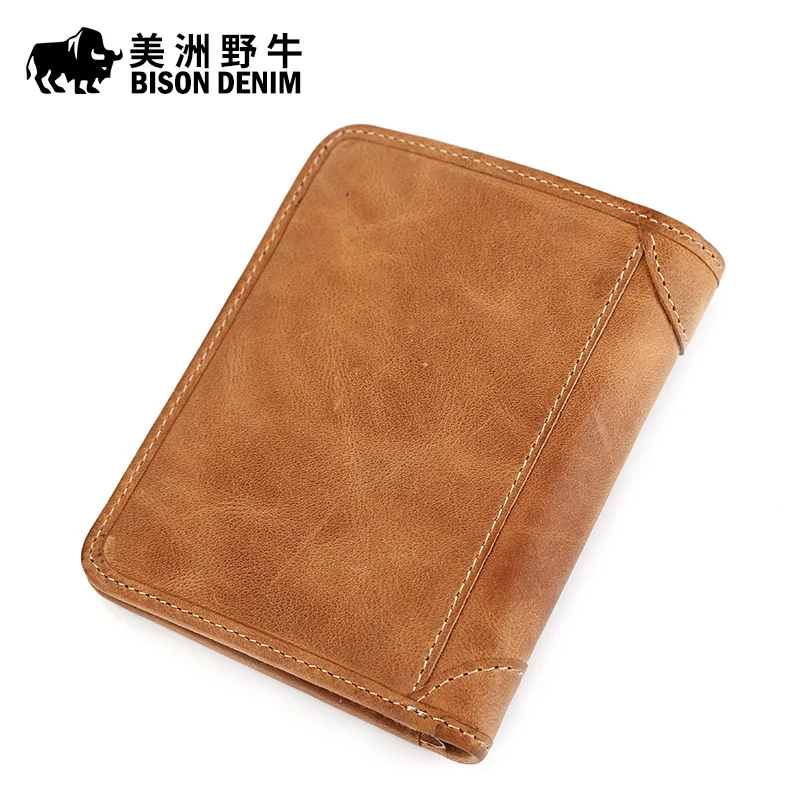 известных брендов BISON DENIM мужской кошелёк бумажник портмоне мужское натуральная