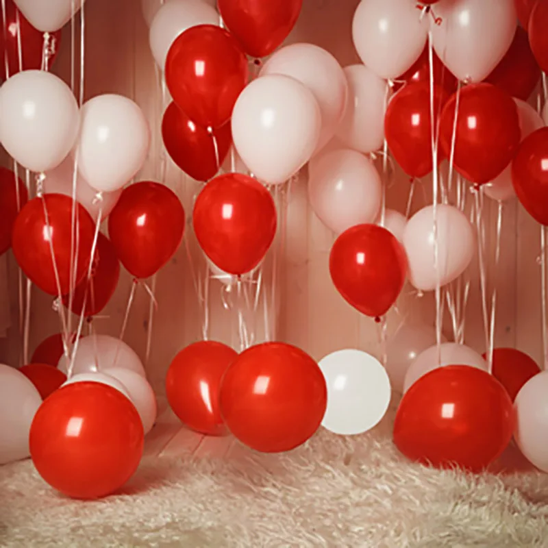 red white 18 шт 10 дюймов черный, красный белый латексные шары для взрослых День рождения украшения Детские игрушки Воздушные шары для свадьбы Обручение гелиевые шары - Цвет: red white