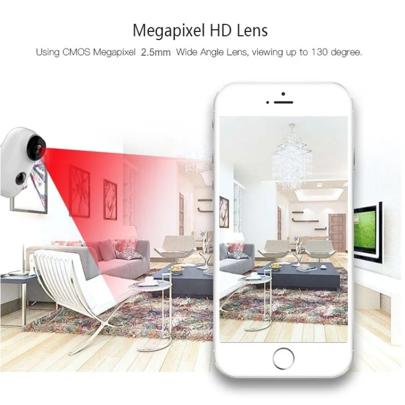 Домашняя камера видеонаблюдения беспроводная Wi Fi IP 1080P внешняя внутренняя