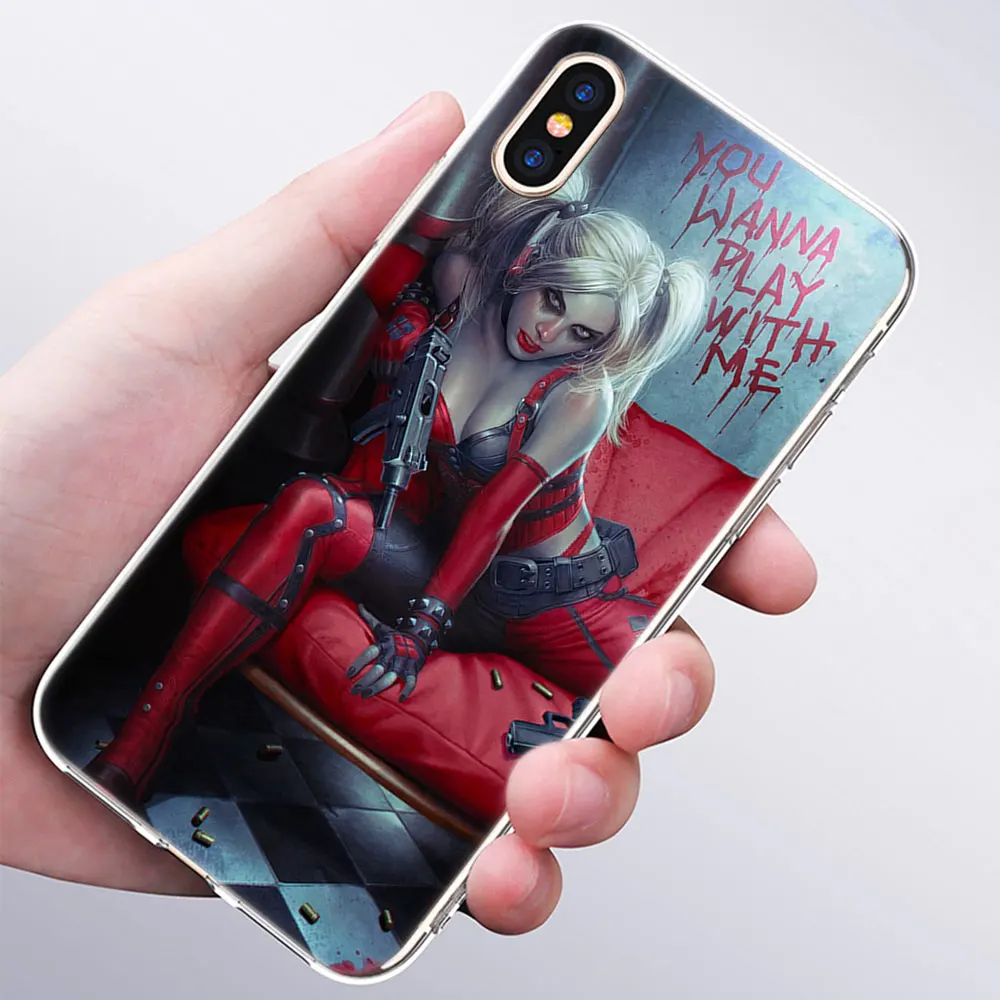 009 Горячий Джокер Харли Quin Мягкий силиконовый прозрачный чехол для Apple iPhone 11 Pro XS MAX XR X 7 8 Plus 6 6s Plus 5 5C 5S SE TPU чехол - Цвет: 009