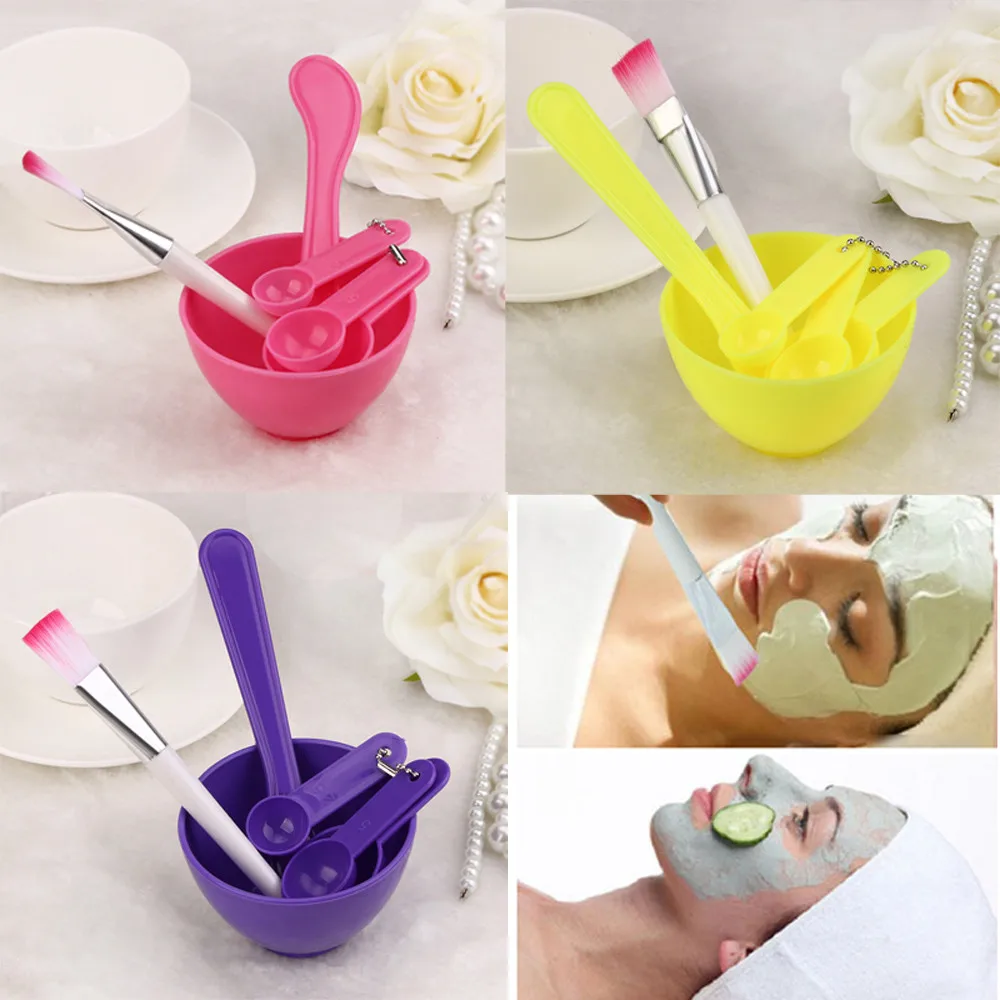 Профессиональная 4 в 1 DIY маска для лица инструменты пластик смешивание чашка