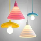 Современные цветные силиконовые подвесные светильники, складная Подвесная лампа E27, скандинавский креативный модный бар для домашнего декора, осветительный прибор
