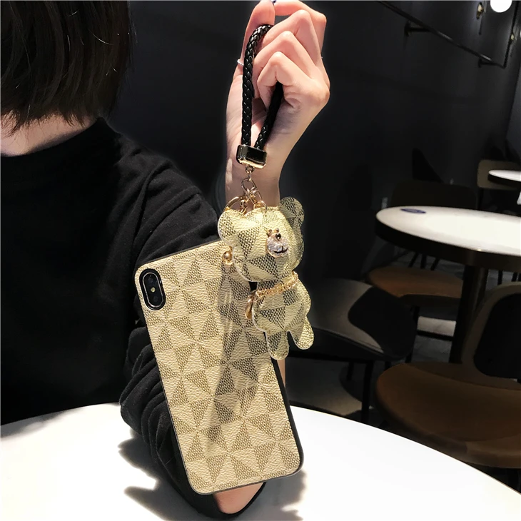 Милый 3d висит Медведь телефон чехол для Iphone X 11 12 mini pro Xs Max Xr 10 8 7 6 6s Plus класса Люкс