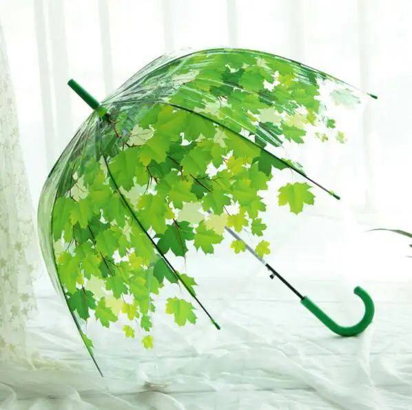 2016 креативный свежий PVC Прозрачный гриб зеленые листья Арка зонтик/детский