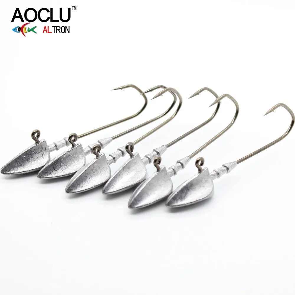 Острые рыболовные крючки AOCLU Bared 6 шт./лот от 3 5 г до 21 для мягкой приманки