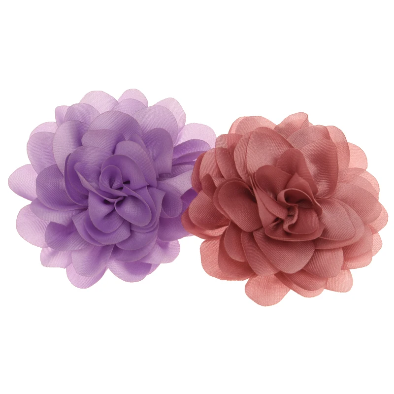 20 шт. шифоновые гофрированные цветы для волос 6 см|flowers without clips|hair flowerhair accessories diy |