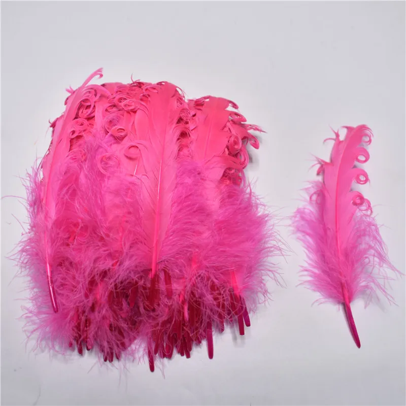 Deep Pink Армейское зеленое завитое гусиное перо 100 шт 13-18 см DIY декоративные перья для рукоделия костюмы на Хэллоуин/шляпа декоративные плащи - Цвет: Deep Pink