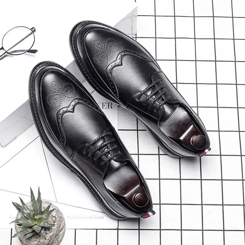 

Leather Shoes Men Brogues Leather Designer Luxury Brand Elegant Classic Shoes Mens #MSW8118126