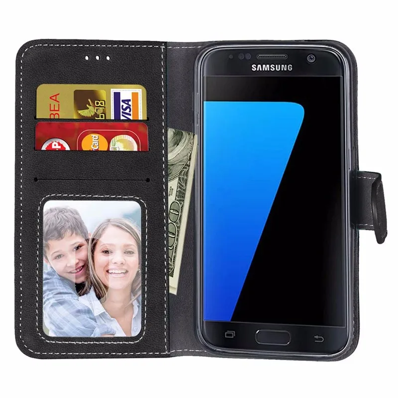 Чехол для Samsung S7 кошелек искусственная кожа силиконовый чехол телефона Galaxy G930F G930