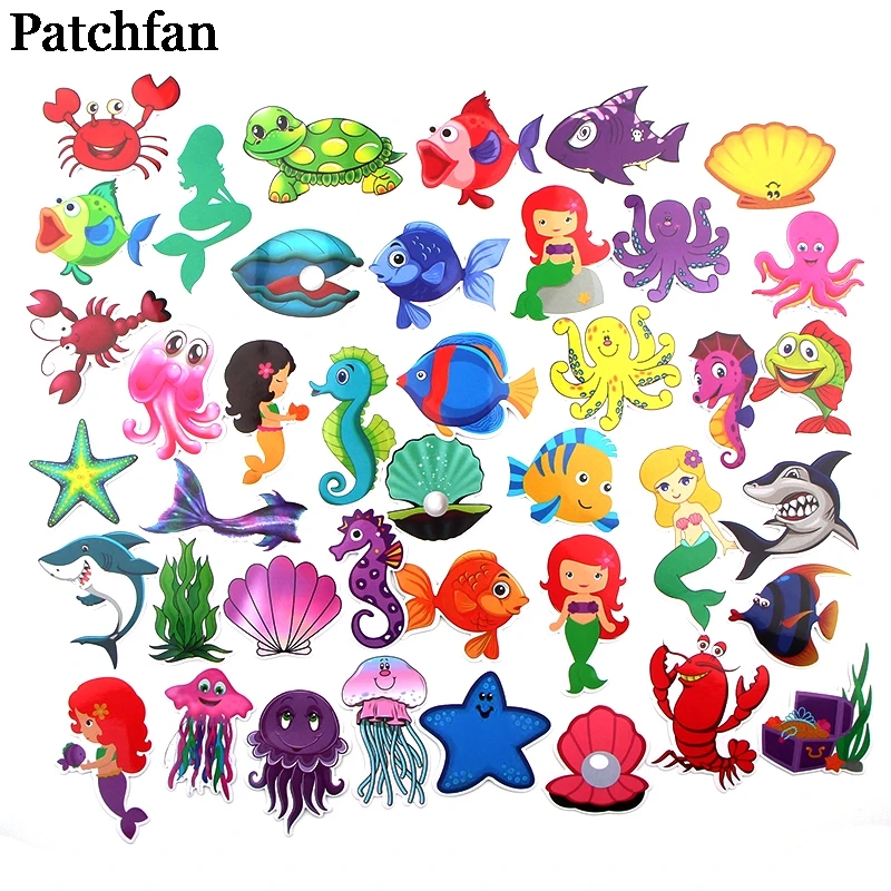 Patchfan 41 шт. морские организмы океана забавные буквы творческий DIY стикер мультяшка