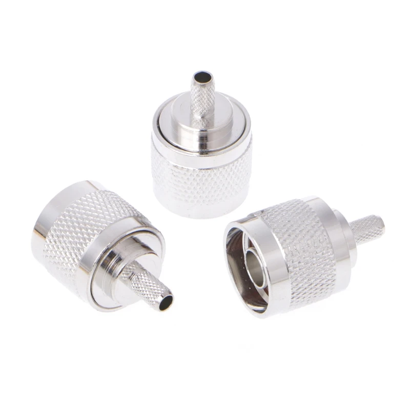 

10Pcs N Male Plug Crimp RG58 RG142 LMR195 RG400 Coaxial Cable Straight Connector #0604