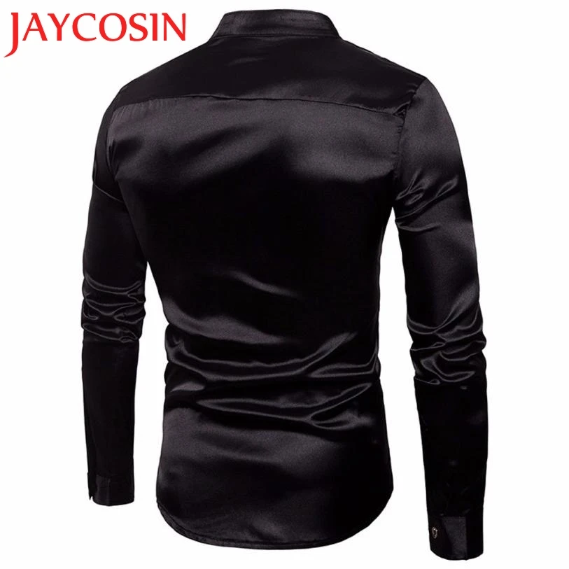 Jaycosin 2018 Высококачественная Мужская рубашка приталенная с длинным рукавом