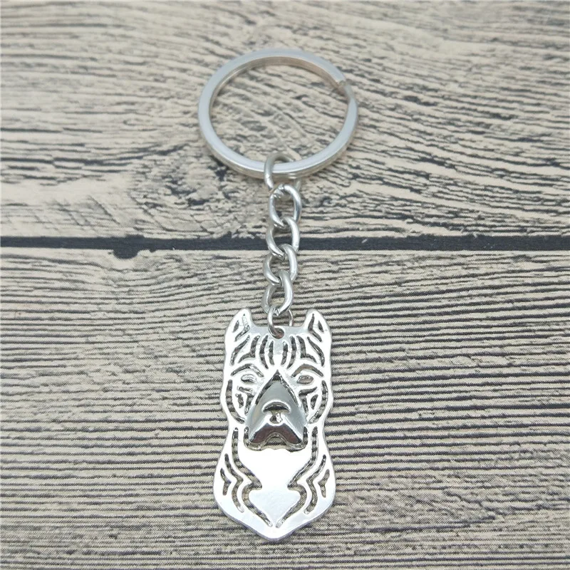 Цепочка для ключей с изображением американского Стаффорда терьера, модные украшения для домашних животных с собакой, брелок для ключей от автомобиля Amstaff для женщин и мужчин