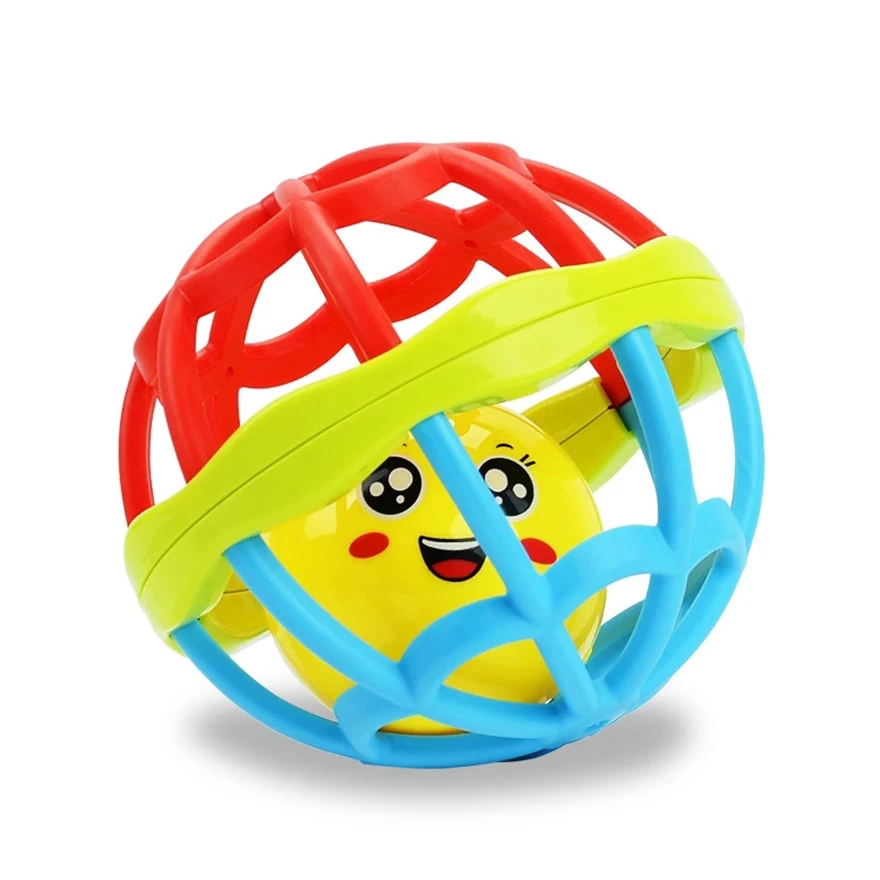 11cm Baby toys Kawai Funny Rattles Safe no ntoxic soft material puzzle baby hand grasp ball dumbbell rattle 0-24 month | Игрушки и хобби
