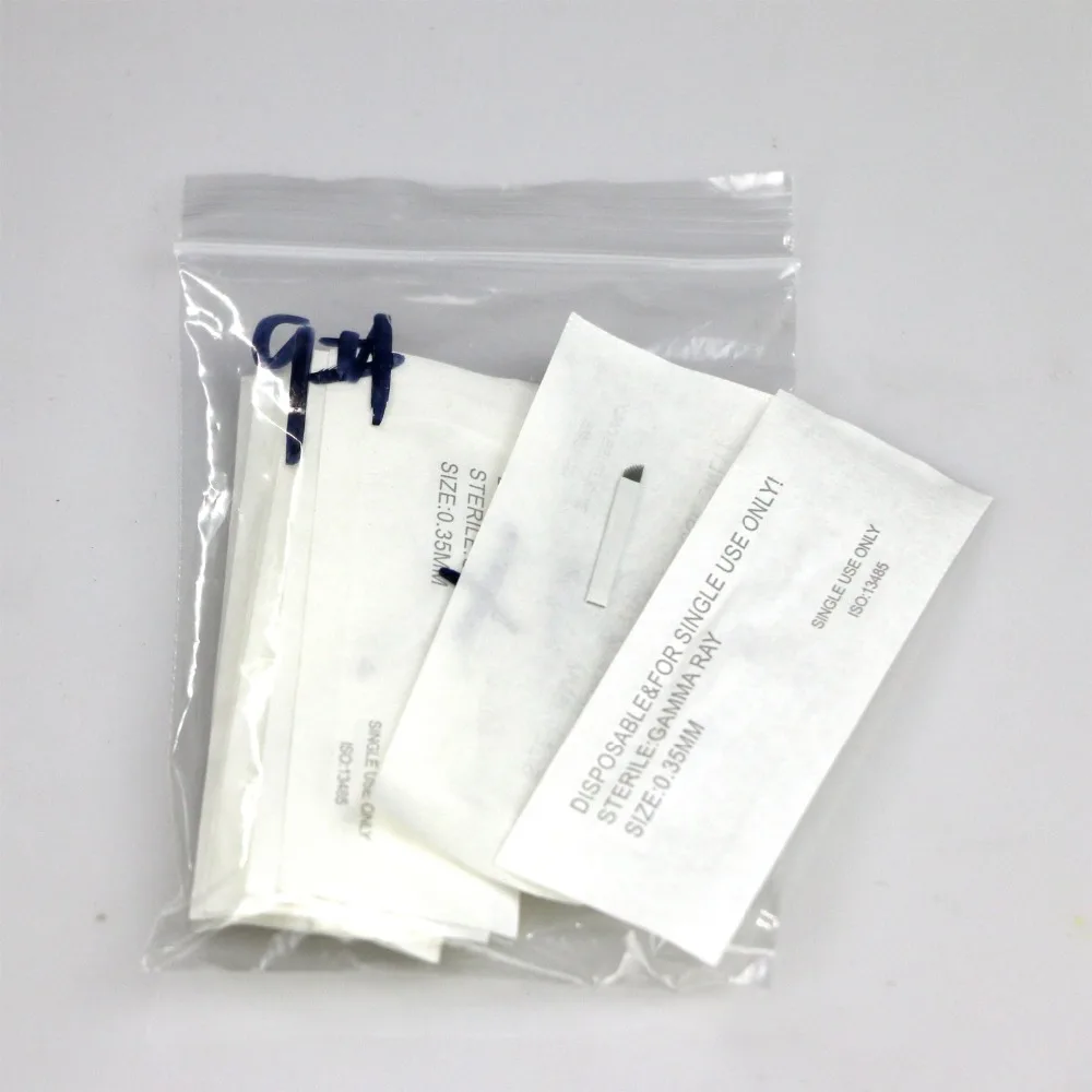 Permanent Makeup 9# 12-Pin Manual Eyebrow Pen Blade Needles for Tattoo 12 pin Sloped handle pen | Красота и здоровье