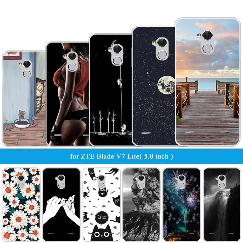 Для ZTE Blade BA2 V7 Lite 5 0 дюймов Задняя Крышка Прозрачный мягкий силиконовый чехол для