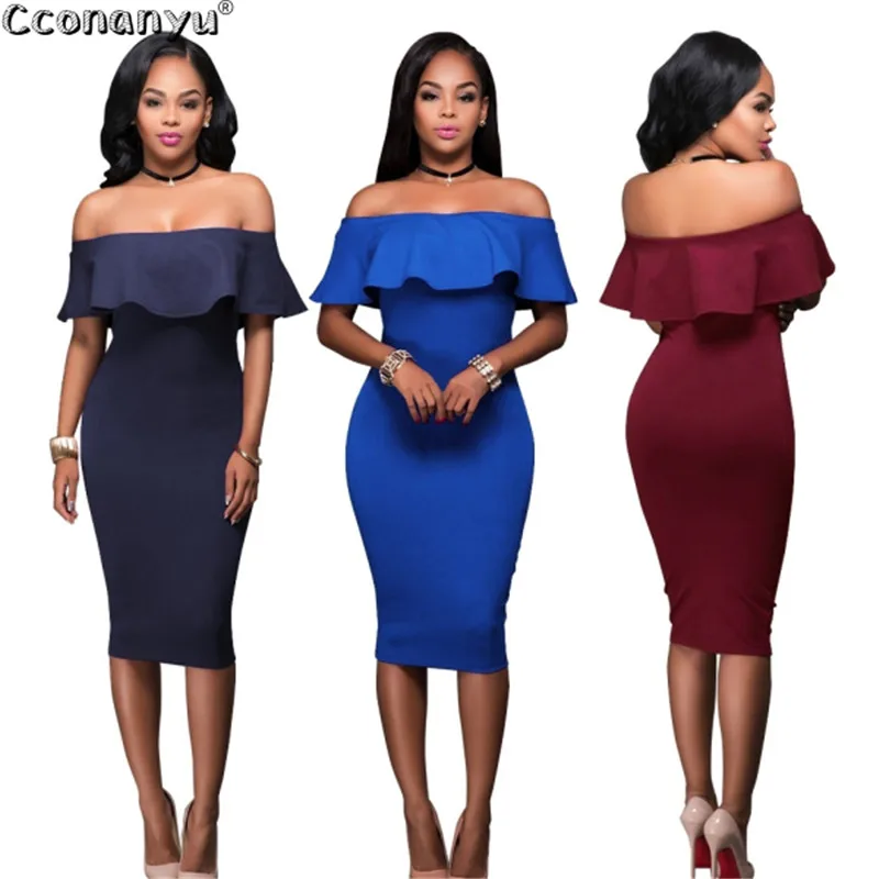 

Sexy Slash Neck Women Elegant Black Dress Slim Casual Women Clothes Mid Dresses 2019 New Women Sexy Dress Short Sleeve Dress