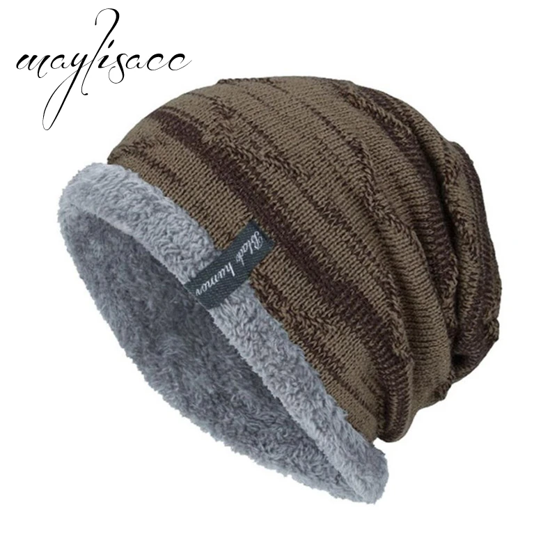Maylisacc 5 цветов унисекс осень зима теплая трикотажная шапка Skullies шапочки Кепки для