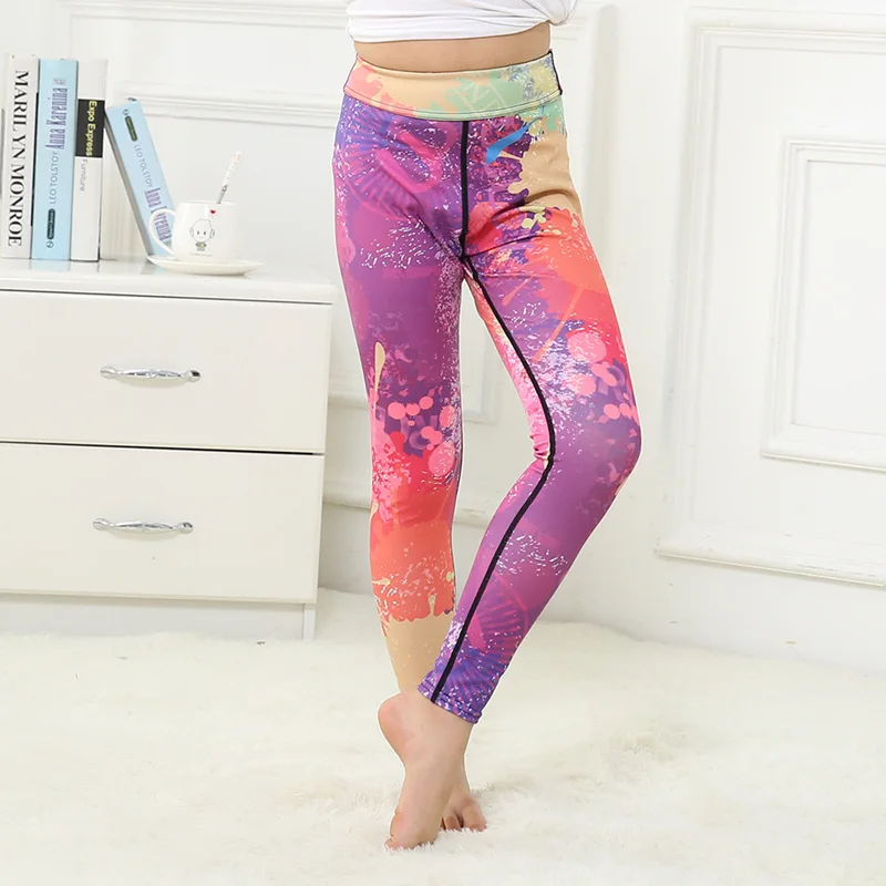 Леггинсы для девочек Повседневное спортивные штаны с высокой талией леггинсы