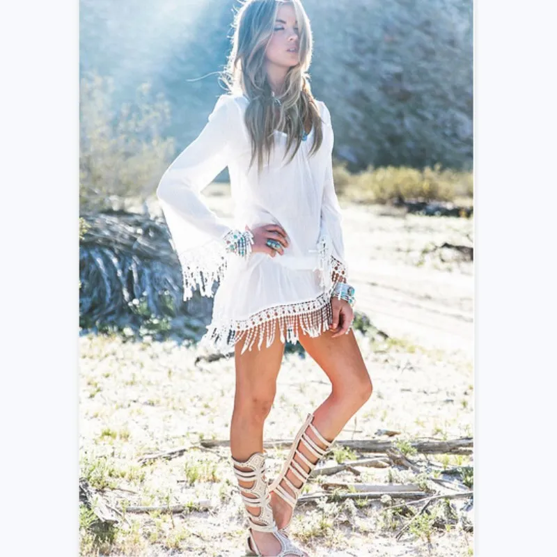 Летнее стильное Сексуальное Женское Платье с круглым вырезом кружевные