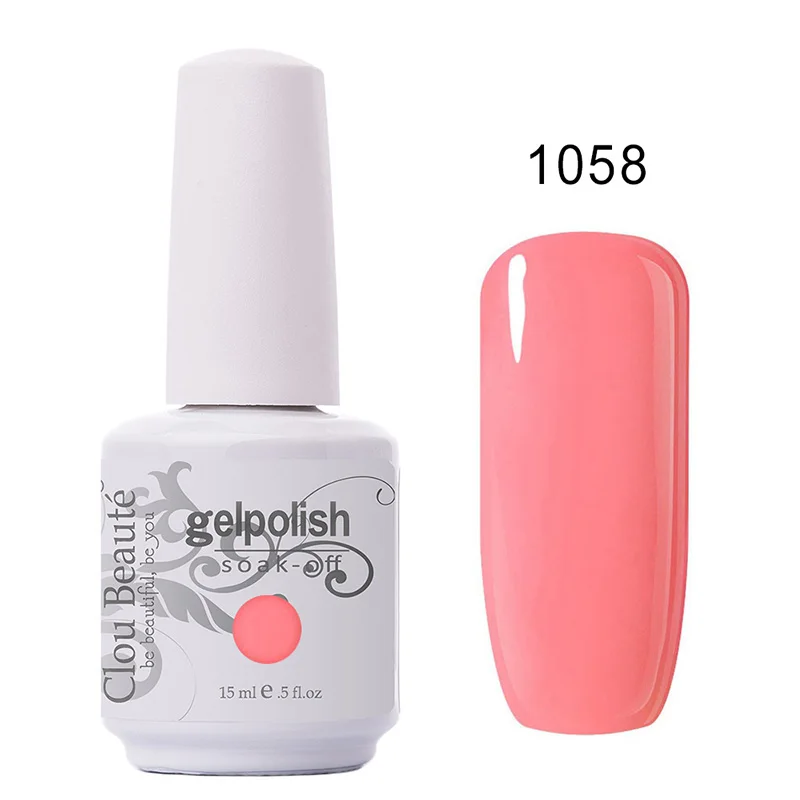 1058 Clou Beaute Гель-лак для ногтей, блестящий, сделай сам, дизайн ногтей, замачиваемый Гель-лак, СВЕТОДИОДНЫЙ УФ-лак для ногтей, бежевый, розовый лак Nagellack - Цвет: 1058