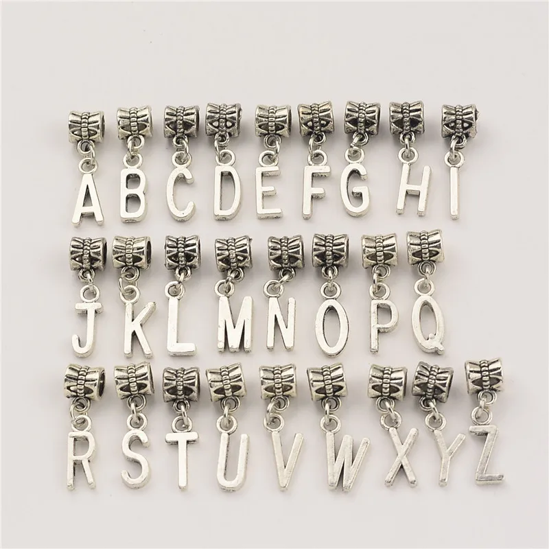 

Mix 78pcs A-Z Initial Letter Alphabet Fashion beads fit for bracelet DIY pendant Letter charm for pendants jewelry making