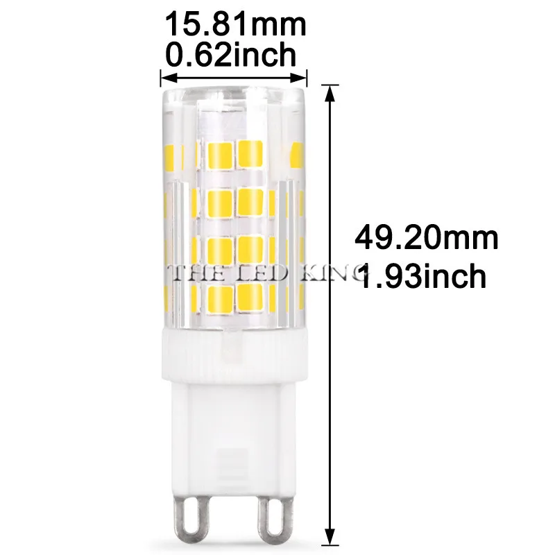 Керамический G9 светодиодный 33 S 51 75 AC 220V 230V светильник SMD 2835 g9 заменить 30 60W