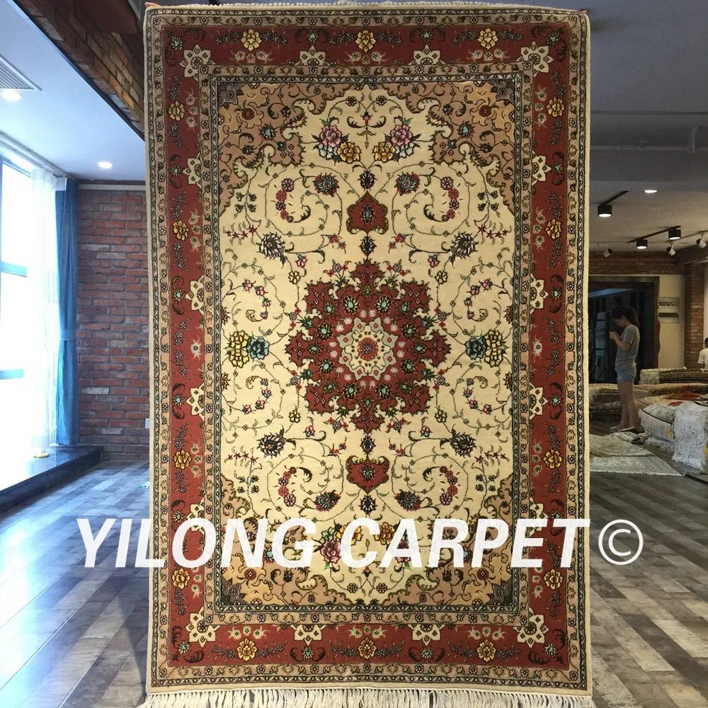 Прочный ковер ручной работы Yilong 4 'x 6' в Восточном китайском стиле красного