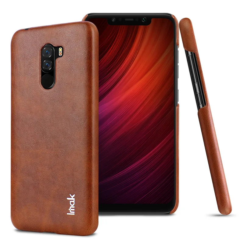 Для Xiaomi Pocophone F1 чехол IMAK Винтажный чехол из искусственной кожи PC жесткий чехол для Xiaomi Pocophone F1 6,18''