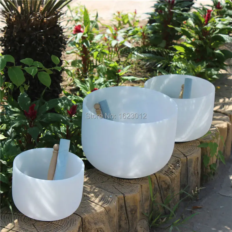 

Chakra tuned set of chakra 7 pcs 8 inch -12 inch Quartz crystal singing bowl 432hz