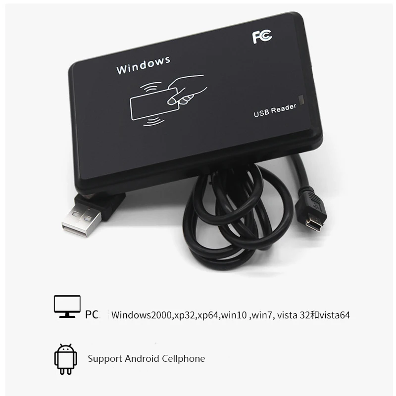 

KinJoin R20C 13.56Mhz long range USB Interface desktop RFID reader nfc Card Reader IC Smart Card RFID Reader