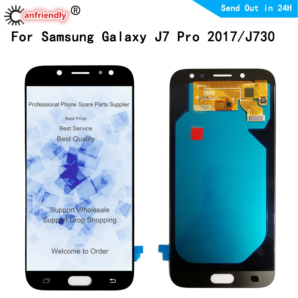 Pantalla OLED de 5,5 pulgadas para m&oacute;vil, montaje de digitalizador con pantalla t&aacute;ctil LCD para SAMSUNG Galaxy J7 Pro, J730, J730FM, J7 2017, J730-0
