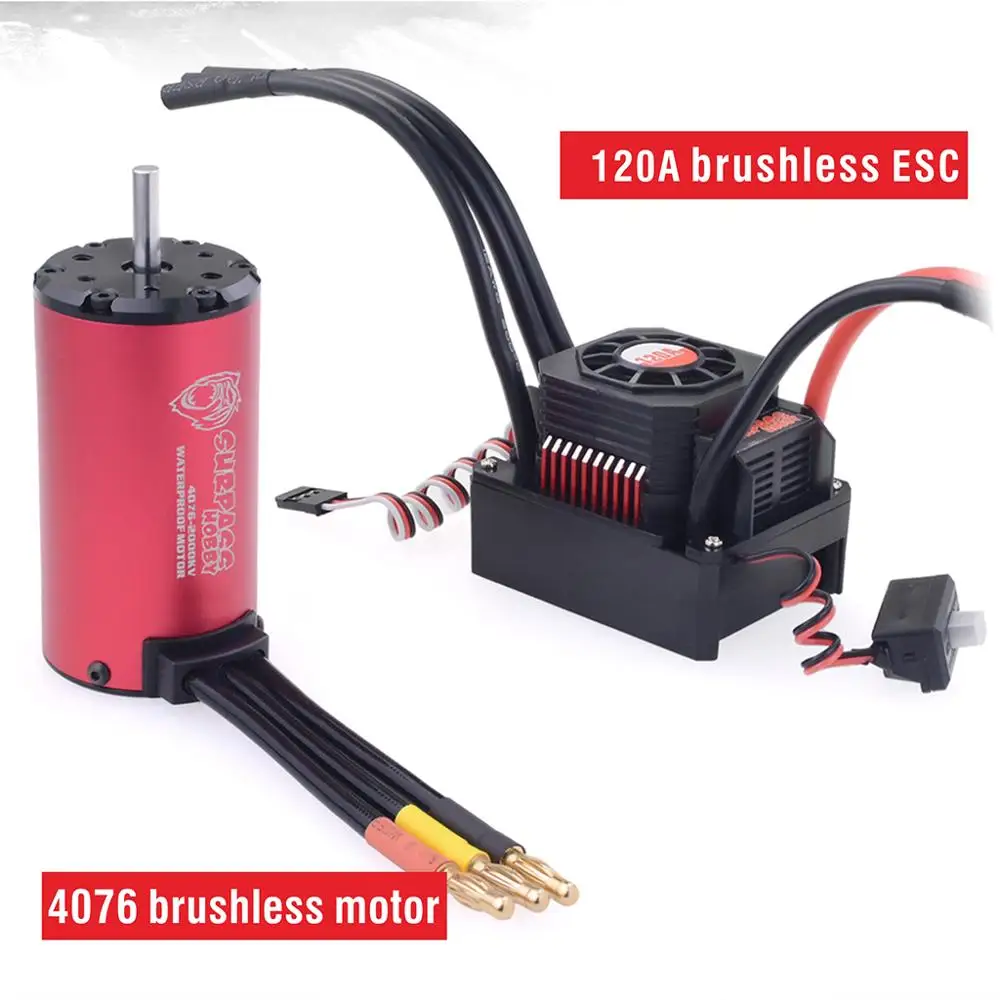 

SURPASSHOBBY KK Waterproof Combo 4076 1350KV 1500KV 1700KV 2000KV 2250KV Brushless Motor w/ 120A ESC for 1/8 RC Drift Racing Car