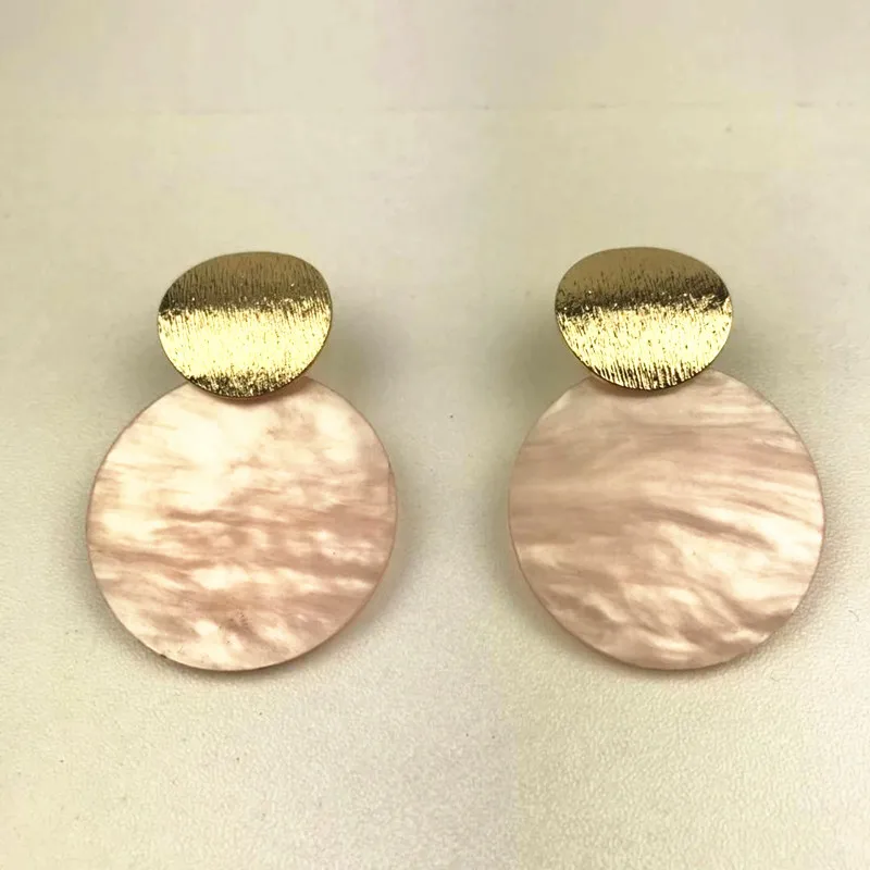 pink Модный Леопардовый цвет, акриловый сережки, Золотые сережки, ацетатная пластина, стиль барокко, серьги для женщин, красная роза, корейские серьги - Окраска металла: pink
