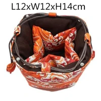 thicken wave large 5 grid linen cloth bag drawstring travel portable jewelry bags pouch small tea pot 4 cup storage pouch