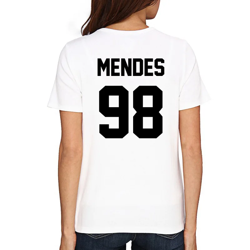 Модная футболка Shawn Mendes MENDES 98 футболки с буквенным принтом на спине для