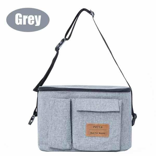 Grey Сумка для подгузников для детских вещей, сумка для подгузников, сумка-Органайзер для коляски, Детская сумка для мамы, дорожная подвесная коляска, коляска, сумка для бутылки - Цвет: Grey
