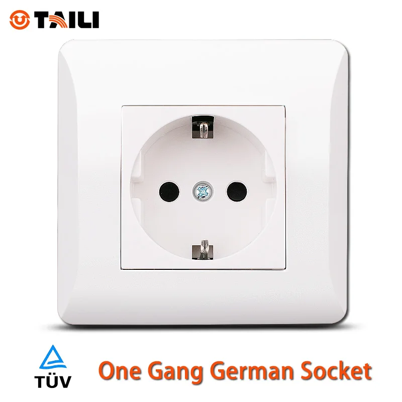 TAILI настенная розетка стандарта ЕС немецкая Schuko TL0616|eu socket plug|german wall outletplug ac |