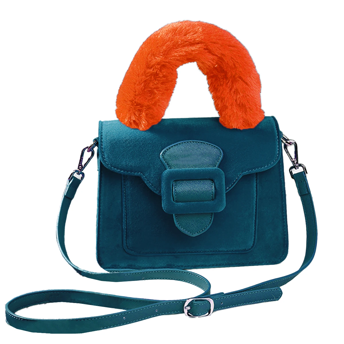 Green Coofit сумка из искусственного меха сумка из норки на ремне женская модная сумка с откидной крышкой сумка-мессенджер Женская Роскошная сумка с верхней ручкой - Цвет: Green