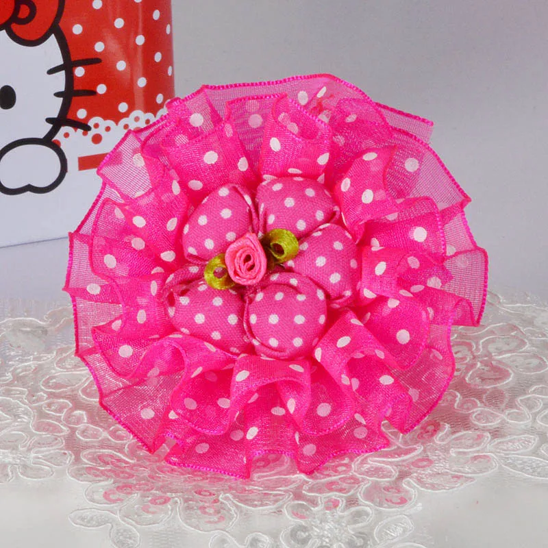 2 шт. Новое поступление высокое качество тюль шелк узор в горошек оборки цветы