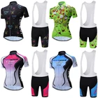 Женский велосипедный трикотажный комплект с нагрудником и шортами, женские летние рубашки, одежда для горного велосипеда, одежда для горного велосипеда, спортивный костюм, одежда, 2022