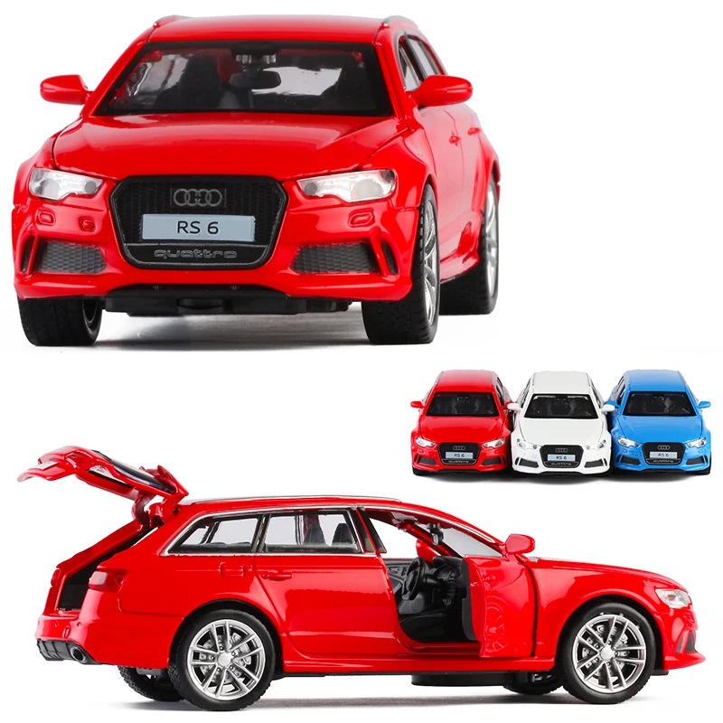 1:32 Audi RS6 дорожный автомобиль для детей взрослых имитация звука и света дверь