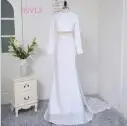 HVVLF официальные платья знаменитостей, Русалка из двух частей белый сексуальный с длинными рукавами и открытой спиной отстегивающиеся известные платья для красной дорожки - Цвет: same as the photo